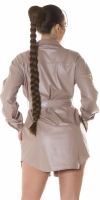Rochie tip camasa sexy aspect lucios cu curea