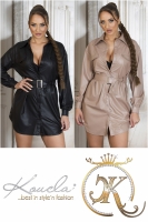Rochie tip camasa sexy aspect lucios cu curea