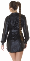 Rochie tip camasa sexy aspect lucios cu curea