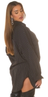 Rochie tip camasa sexy supradimensionat cu pinstripes