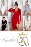 Rochii Sexy cu decolteu in v Midi tricot