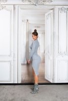 Rochii Sexy cu decolteu in v Midi tricot