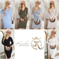 Rochii Sexy tricot cu nasturi