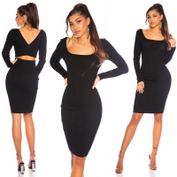 Rochii Sexy tricot cu Twist Back decupaje