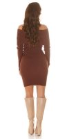 Rochii Sexy umerii goi tricot cu tinte