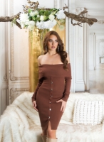 Rochii Sexy umerii goi tricot cu tinte