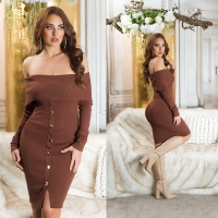 Rochii Sexy umerii goi tricot cu tinte