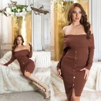 Rochii Sexy umerii goi tricot cu tinte