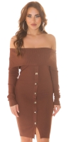 Rochii Sexy umerii goi tricot cu tinte