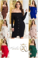 Rochii Sexy umerii goi tricot cu tinte