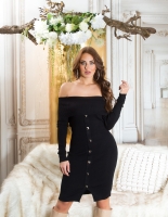 Rochii Sexy umerii goi tricot cu tinte