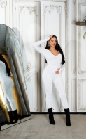 Salopete dama Hey Sexy fashion maneca lunga cu decolteu in v