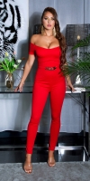 Salopete dama Sexy cu curea aurie & Carmen decolteu