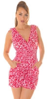 Salopete dama Sexy de vara cu decolteu in v & imprimeu floral