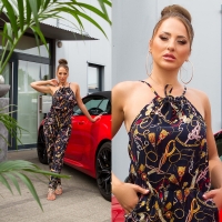 Salopete de club dama la moda Neck cu buzunare