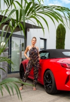 Salopete de club dama la moda Neck cu buzunare