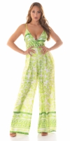 Salopete de club dama sexy cu imprimeu floral & decolteu in v