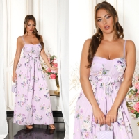 Salopete de club dama sexy pleated cu imprimeu floral
