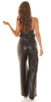 Salopete de club dama Sexy umeri goi in piele ecologica cu curea