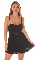 Salopete de club dama sexy umeri goi pliuri cu curea