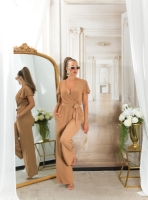 Salopete de club dama Sexy vara evazati cu curea care se leaga
