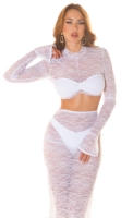 sexy cu buricul gol maneca lunga top dantela