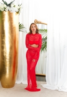 sexy cu buricul gol maneca lunga top dantela