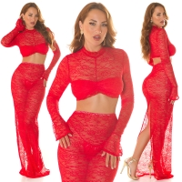 sexy cu buricul gol maneca lunga top dantela