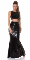 Fusta maxi sexy Latexlook cu crapatura