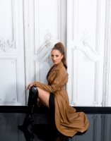 Palton Sexy piele ecologica cu curea