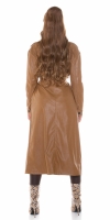 Palton Sexy piele ecologica cu curea