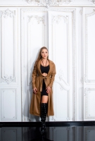 Palton Sexy piele ecologica cu curea