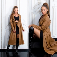 Palton Sexy piele ecologica cu curea