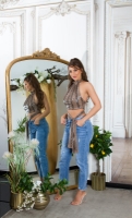 Top sexy piele ecologica care se leaga