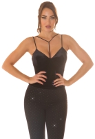 sexy tip catifea Top cu strap detaliu
