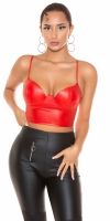 Top deasupra buricului sexy aspect lucios Bustier /