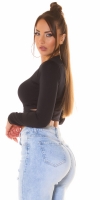 Topuri cu buricul gol sexy decupaje si maneca lunga