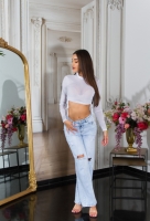 Topuri cu buricul gol sexy de petrecere cu sclipici