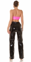 Topuri sexy Latex look cu fermoar
