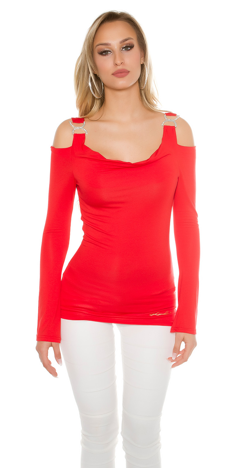 Bluze Maneca Lunga Sexy Cu Umerii Goi W Strasuri Bluze Cu Maneca
