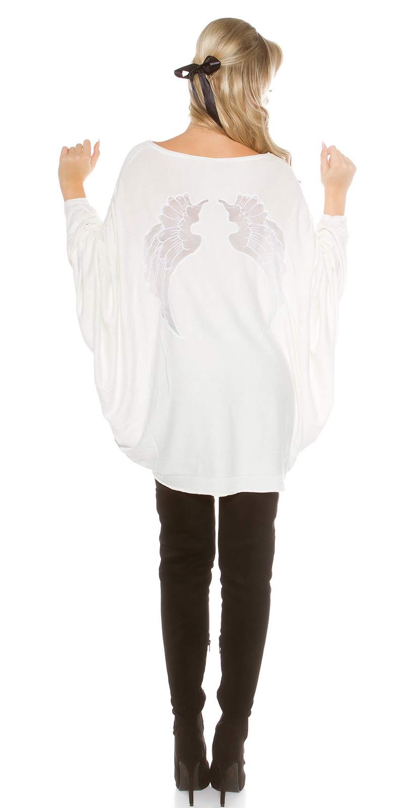 Pulovere la moda supradimensionat bat AngelWings