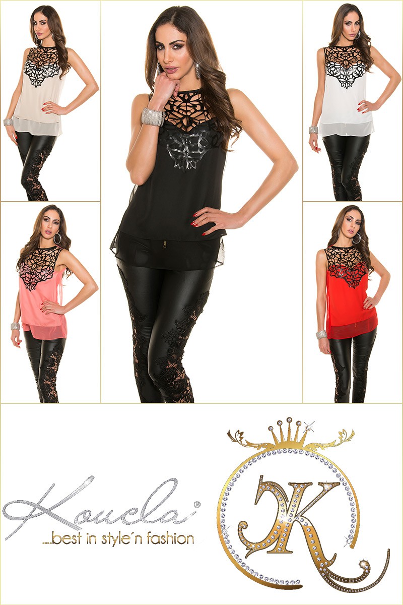 Bluze la moda cu fake leather application