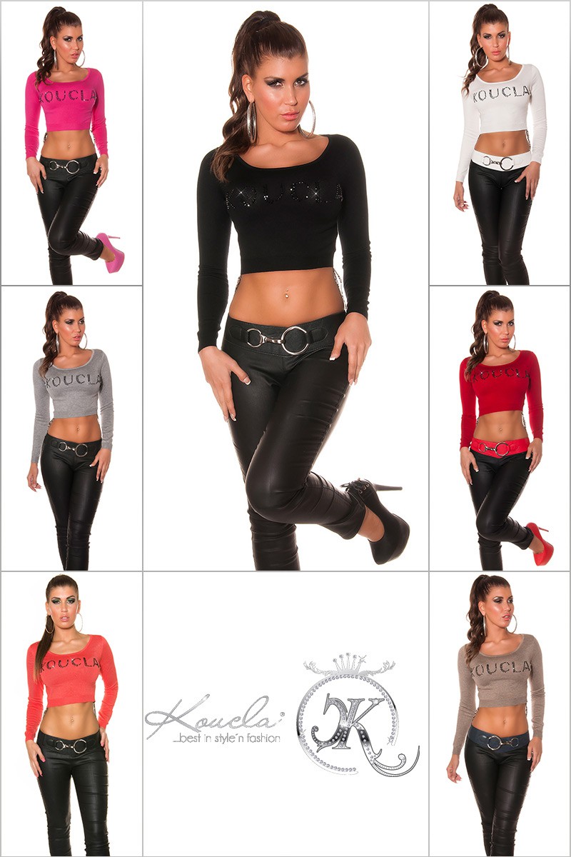 Pulovere sexy cu buricul gol findknitted / leopard look
