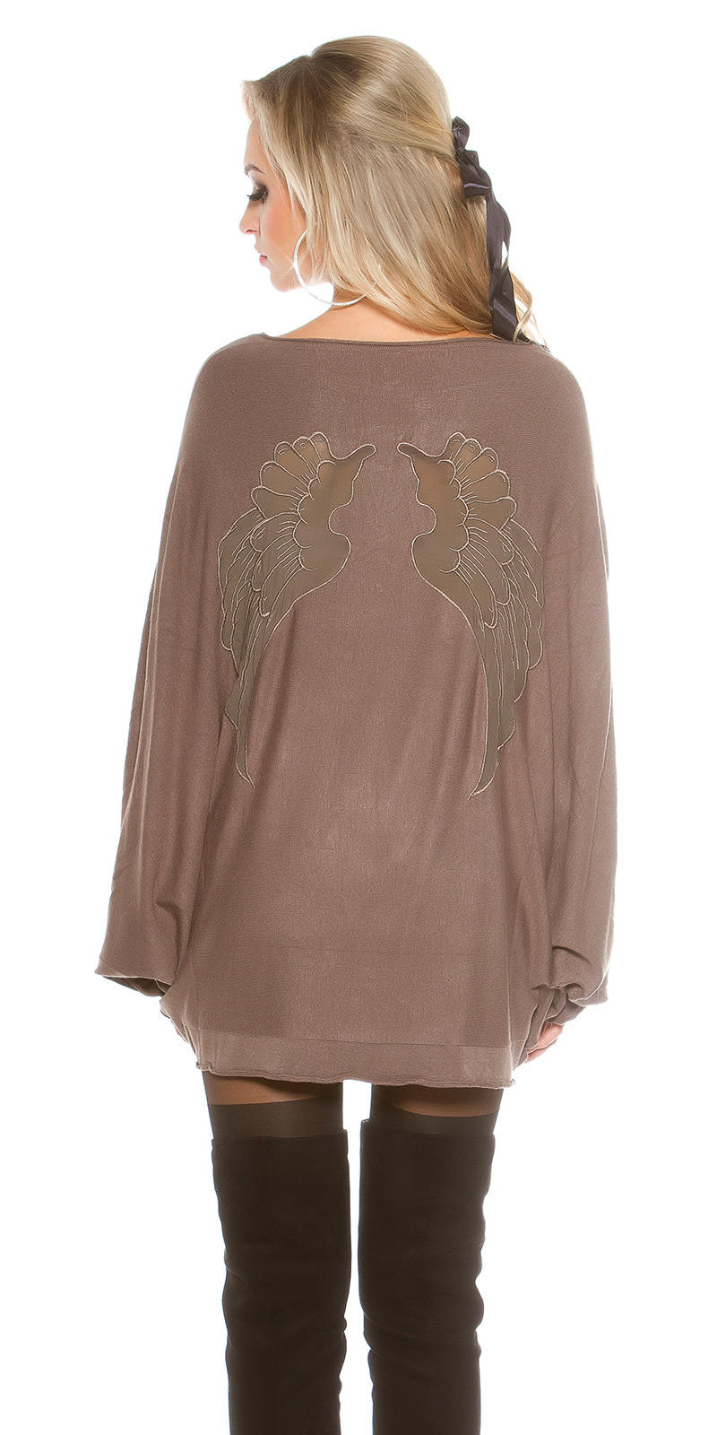 Pulovere la moda supradimensionat bat AngelWings