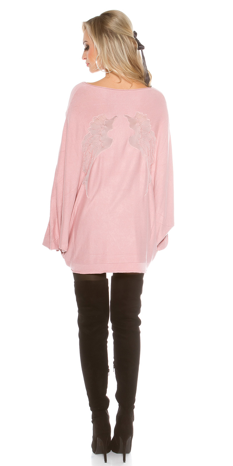 Pulovere la moda supradimensionat bat AngelWings