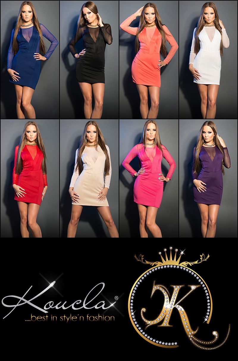 Rochie mini sexy cu transparent application