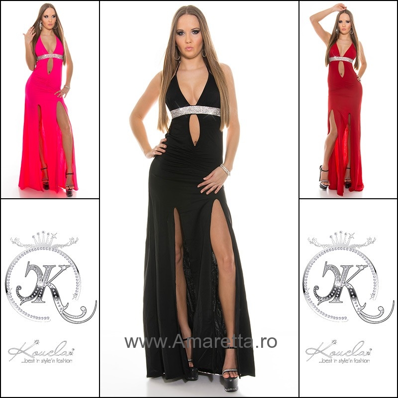 Rochii de seara sooHOT fashion cu strasuri&sexy leg slit