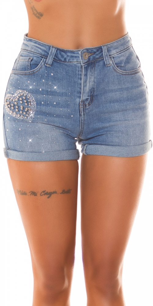 Blugi scurti Sexy cu sclipici strasuri