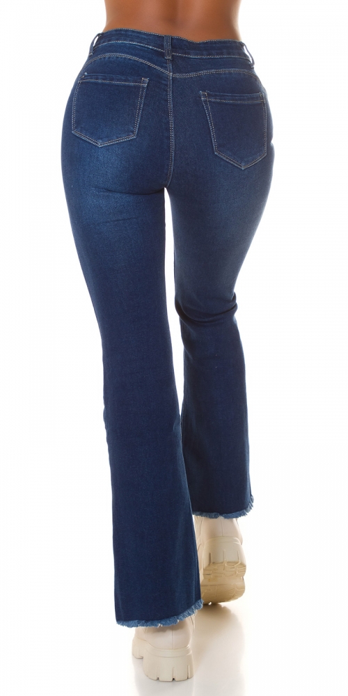 Blugi Sexy dark denim aspect uzat evazati