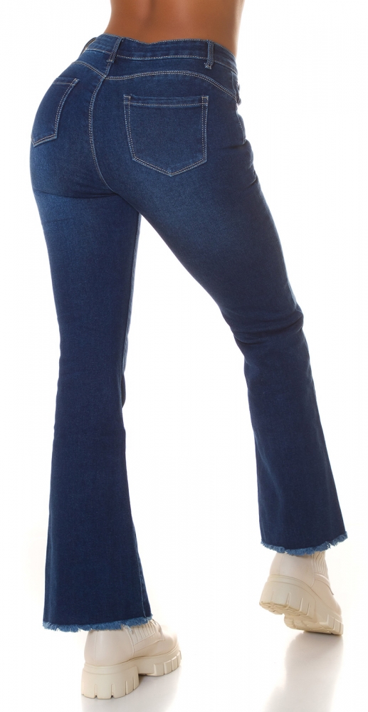 Blugi Sexy dark denim aspect uzat evazati